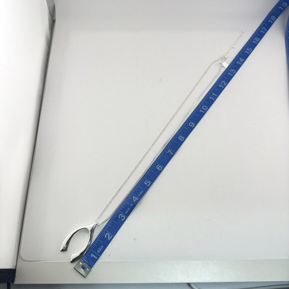 Robert Lee Morris RLM Necklace Wishbone Modernist White Bronze Pendant QVC - Picture 4 of 12